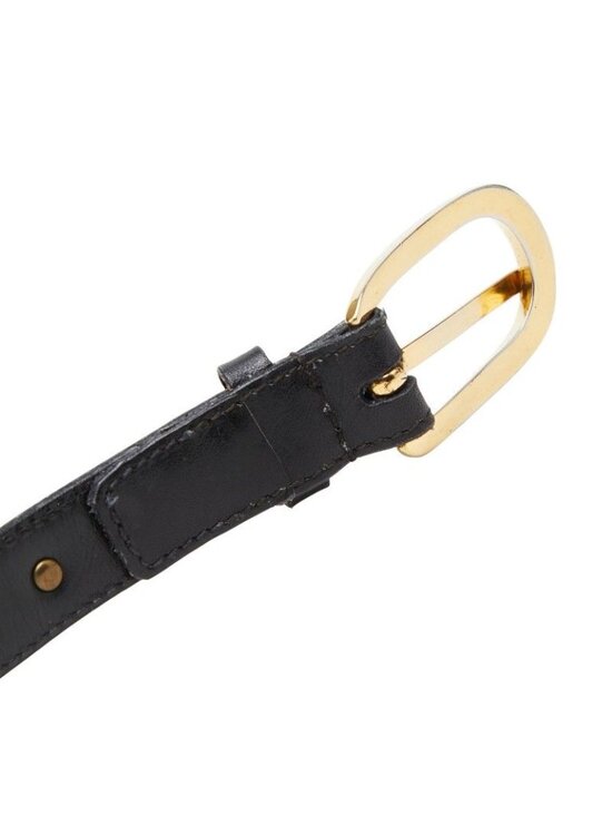 Celine Seri Nu Carriage Belt 80 Black Gold Leather s main image 5
